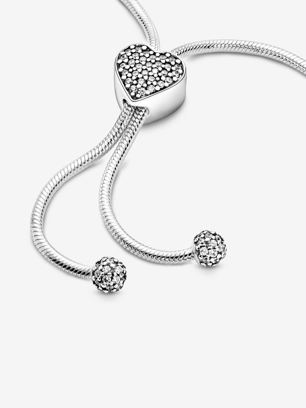 Pandora Moments Pavé
Heart Clasp Snake Chain
Slider Bracelet