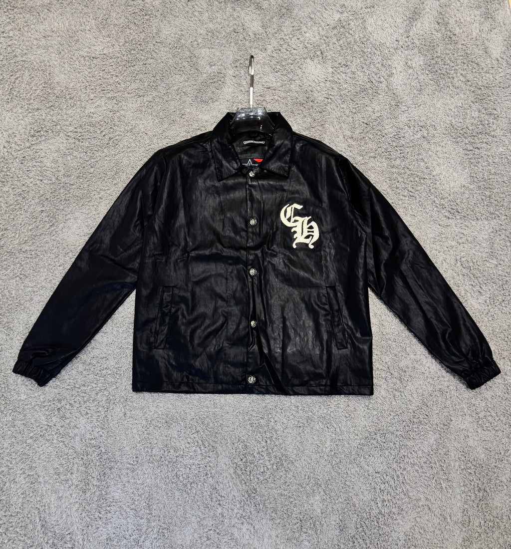 leather chrome hearts jacket