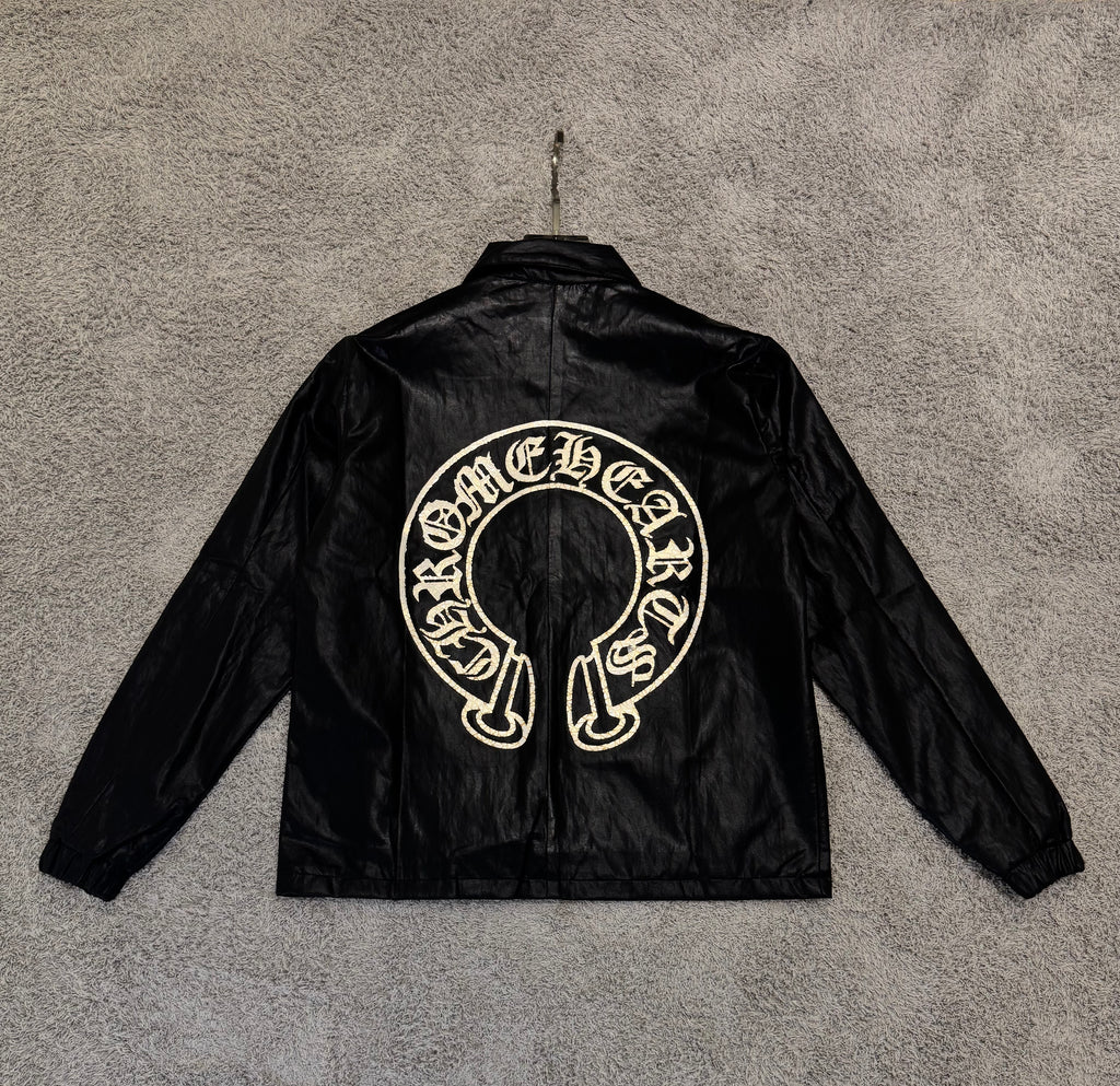 leather chrome hearts jacket