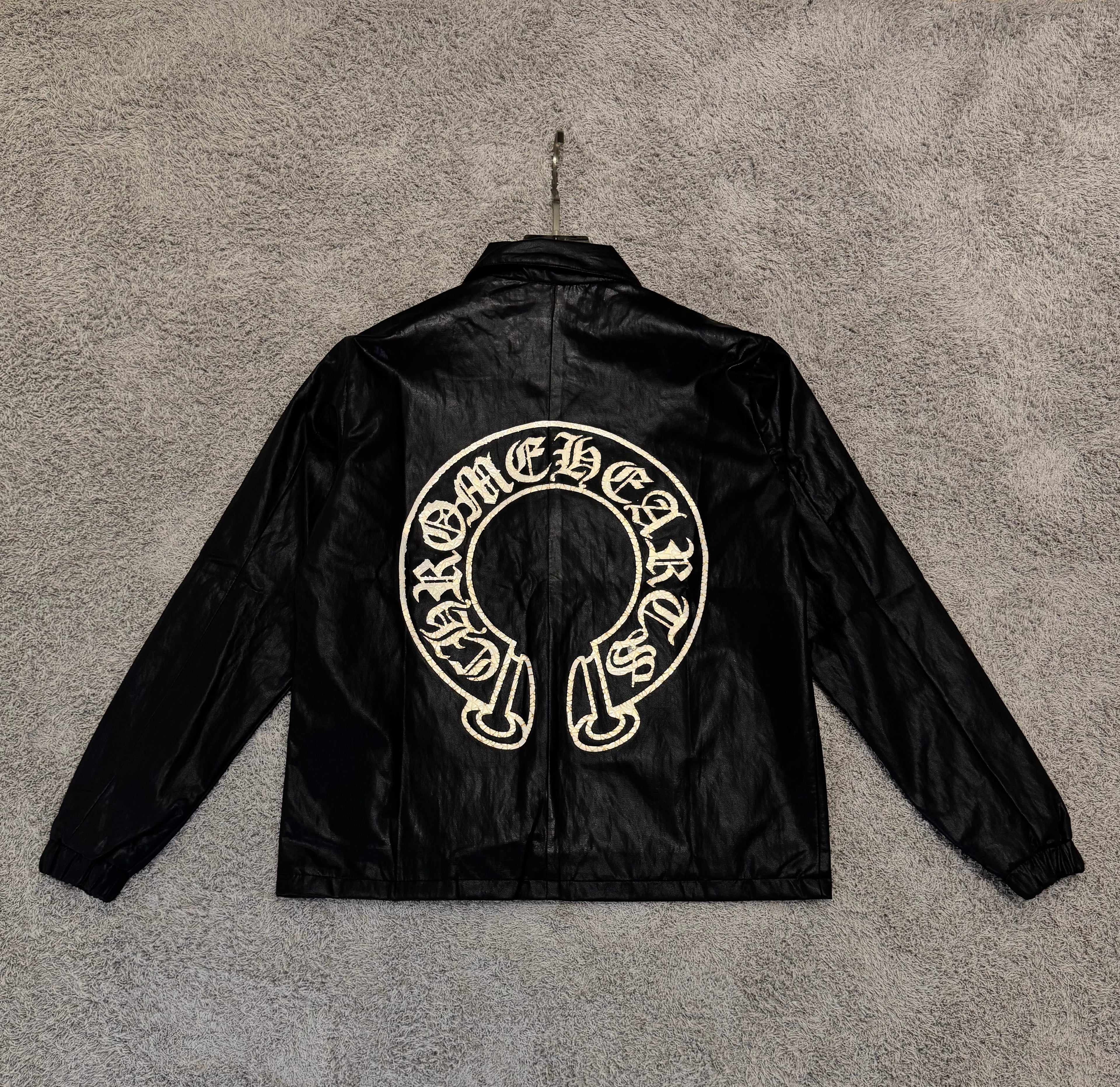 leather chrome hearts jacket