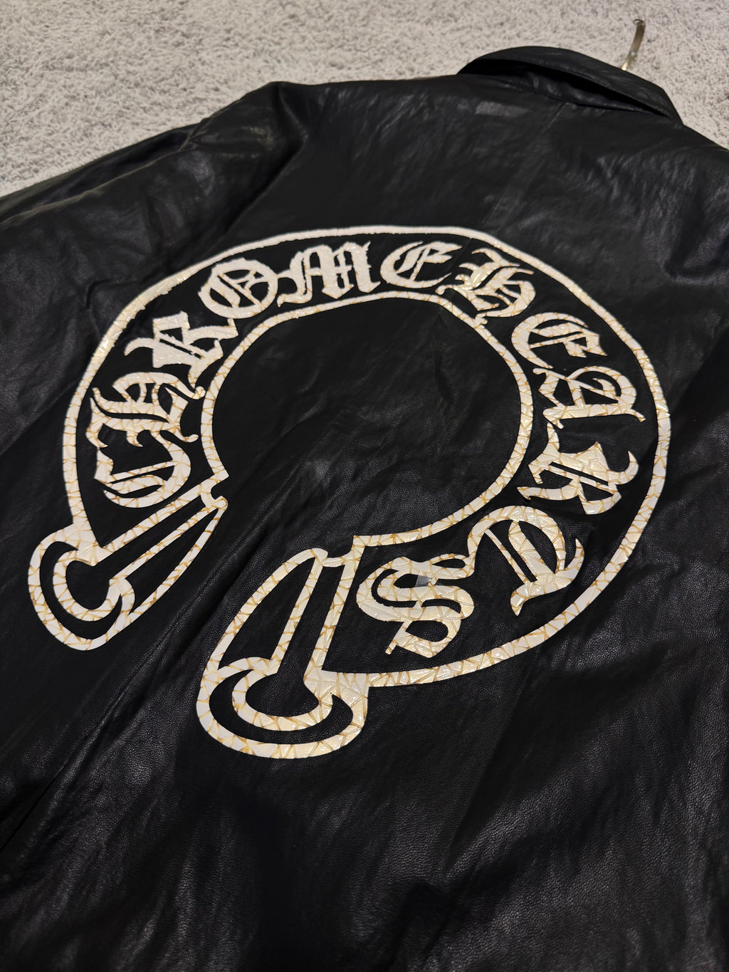 leather chrome hearts jacket