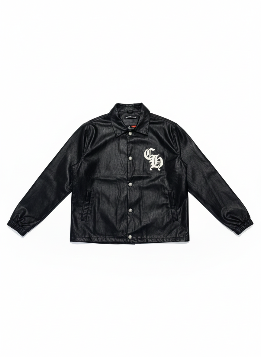 leather chrome hearts jacket