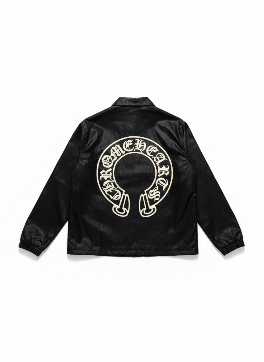 leather chrome hearts jacket